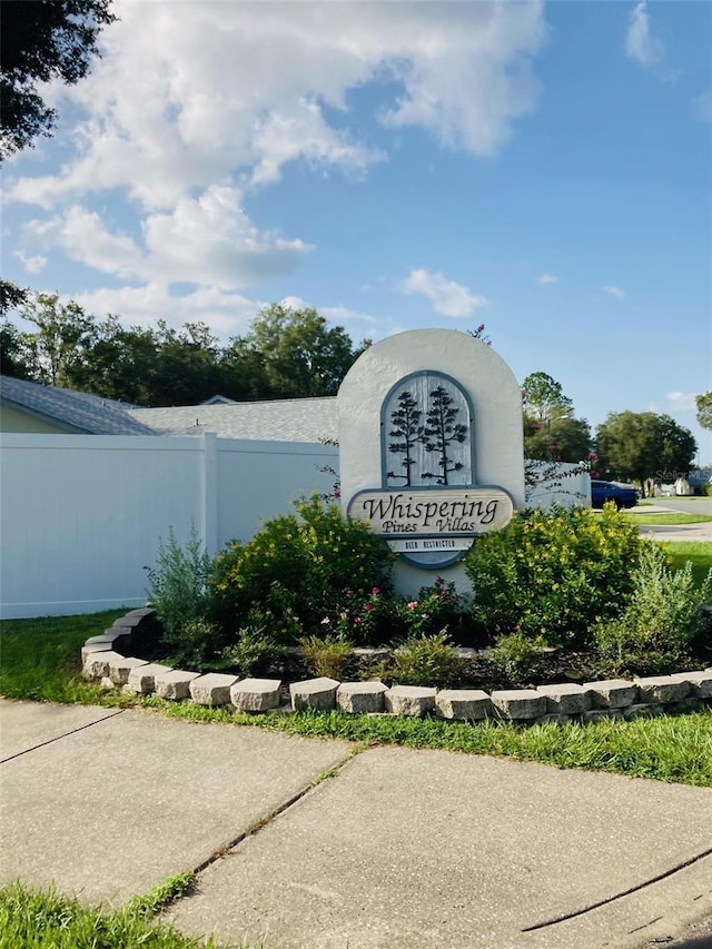 view of community sign