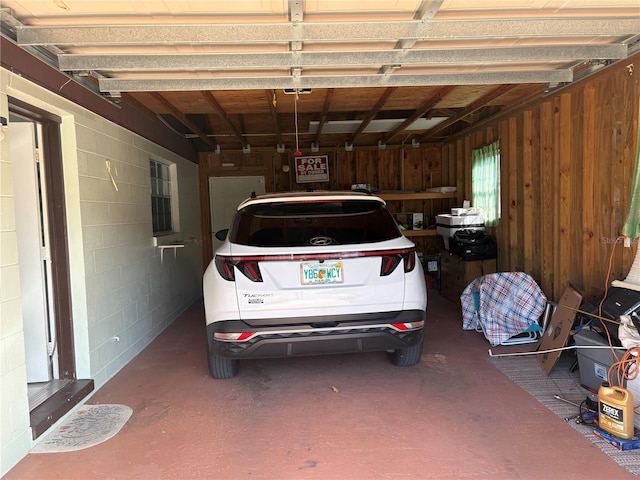 view of garage