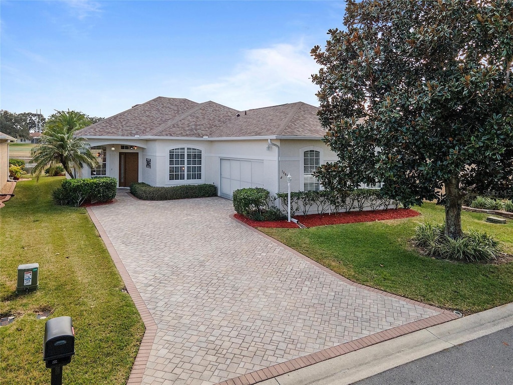 ranch-style home with a front yard