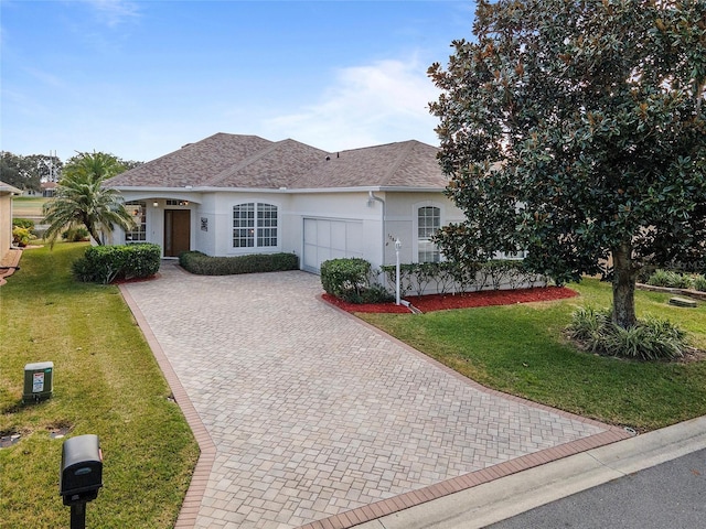 ranch-style home with a front yard