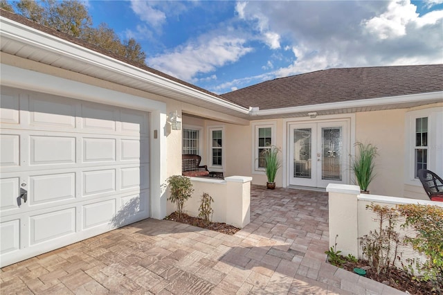 doorway to property with french doors