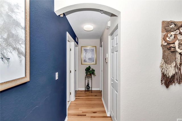 hall featuring light hardwood / wood-style floors