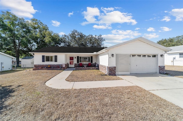 ranch-style home featuring a garage