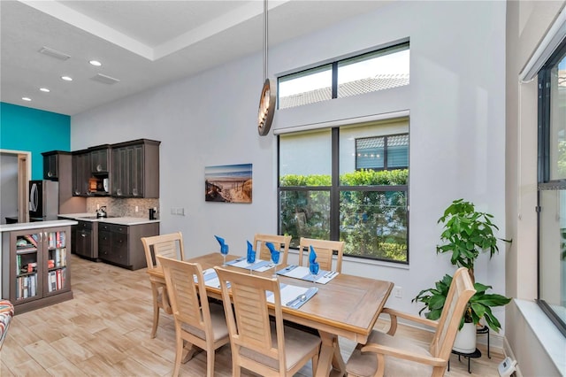 dining area featuring light hardwood / wood-style flooring