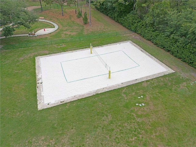 view of storm shelter with a yard