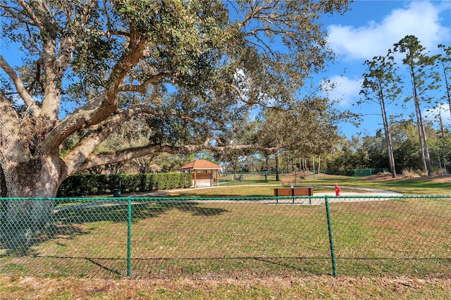 view of yard with a gazebo