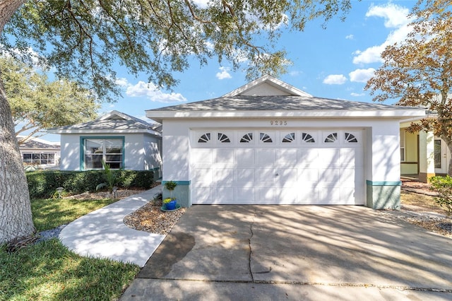 single story home with a garage