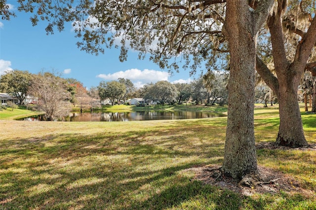 view of yard featuring a water view