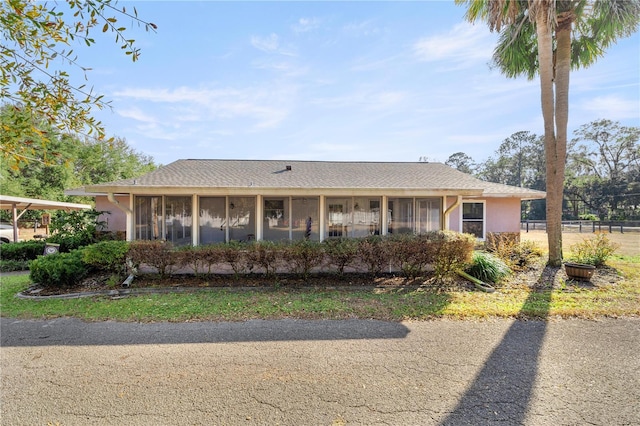 view of single story home