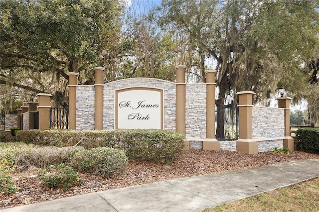 view of community sign