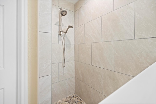 interior details with tiled shower