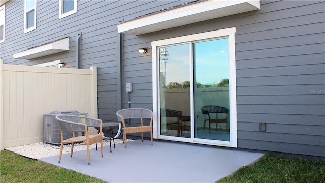 view of patio / terrace featuring central AC unit