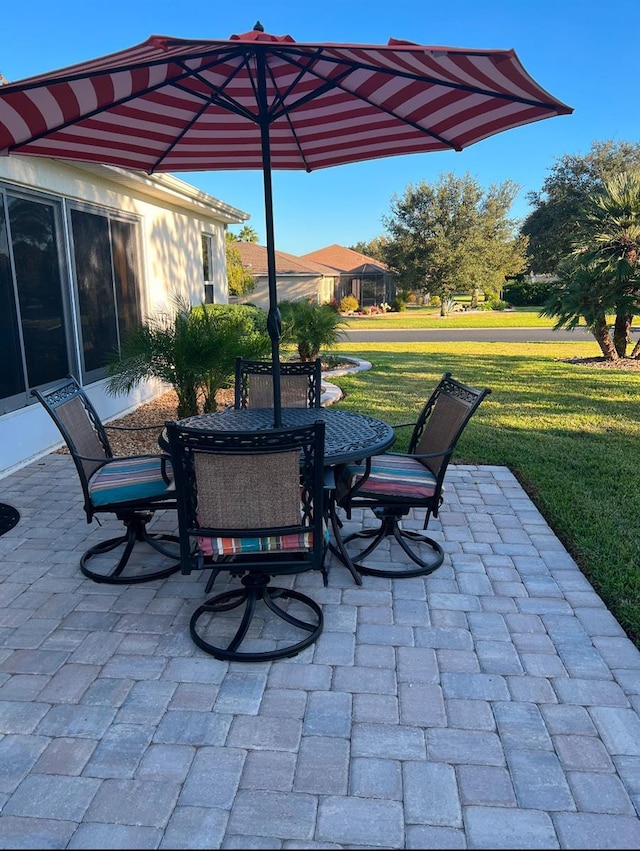 view of patio featuring outdoor dining space