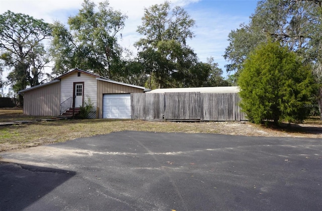 view of garage