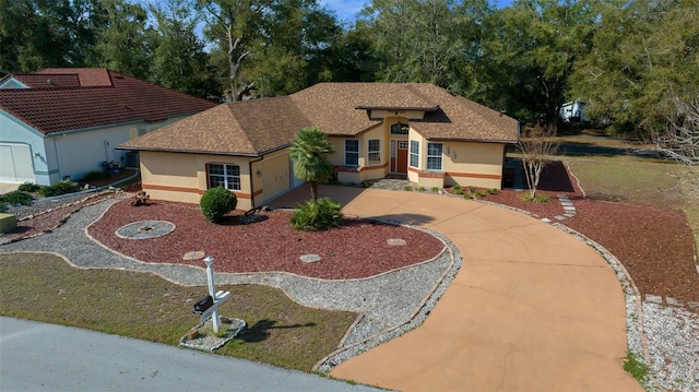 view of front of house with a garage