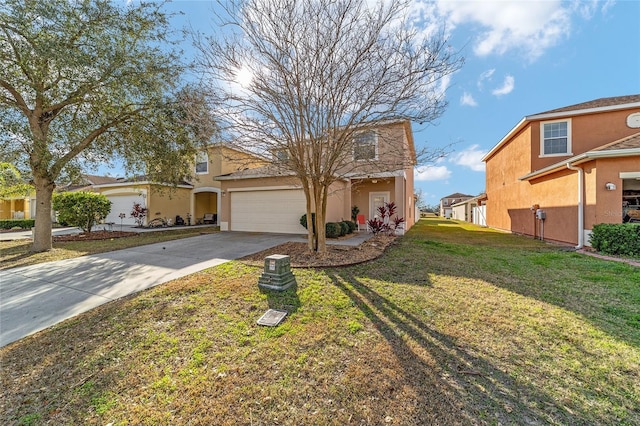 view of front of property with a front lawn