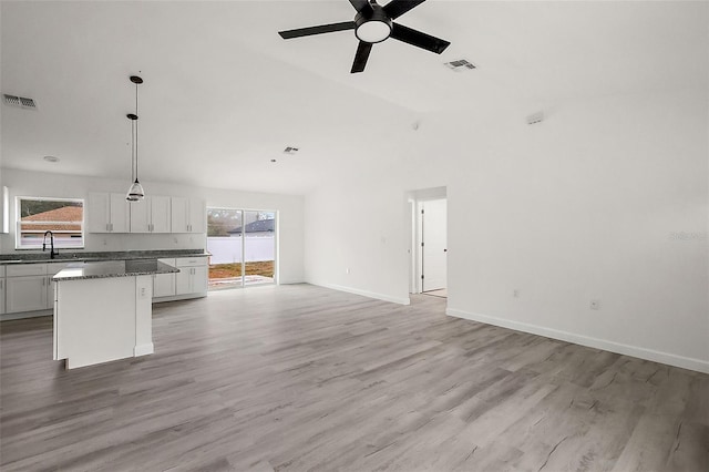 13743 SW 113th Ln, Dunnellon, FL 34432 - unfurnished living room with a sink, plenty of natural light, and visible vents