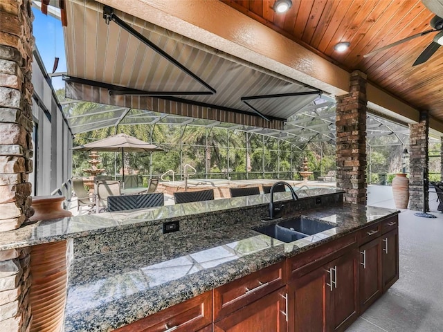 view of patio / terrace featuring sink