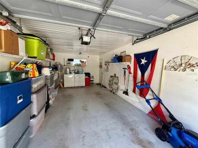 garage featuring a garage door opener