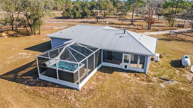 drone / aerial view with a rural view