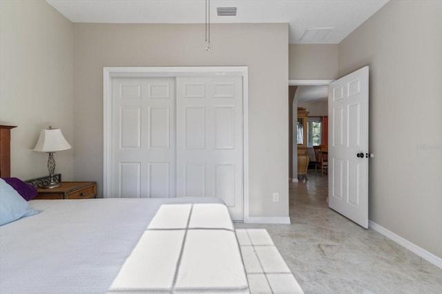 bedroom featuring a closet