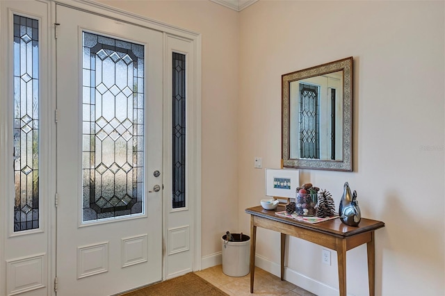 view of tiled foyer