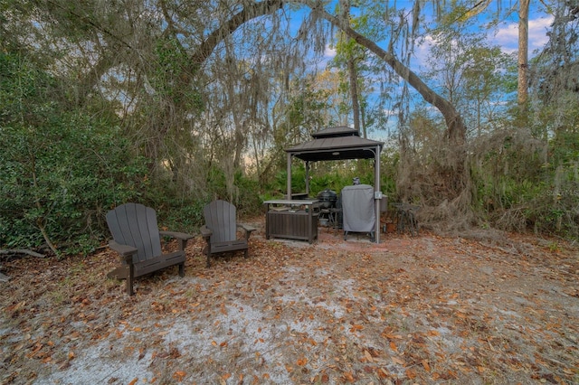 view of yard featuring a gazebo