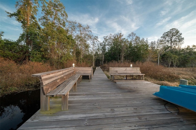 view of dock area