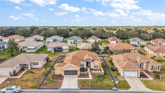 aerial view featuring a residential view