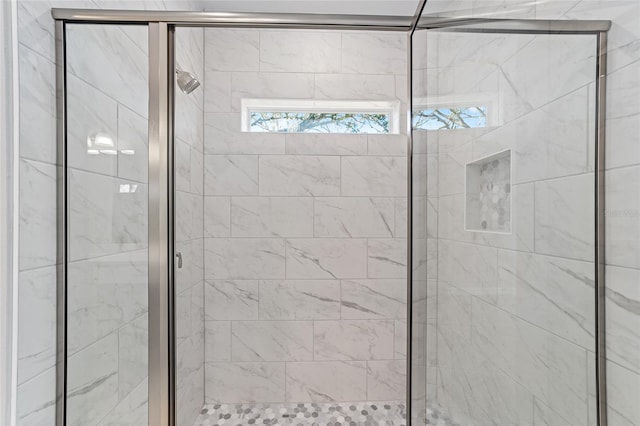 bathroom featuring walk in shower