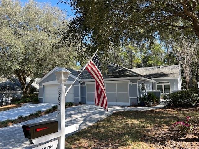 view of front of house with a garage