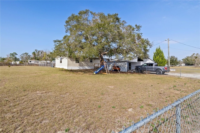 view of yard featuring a playground