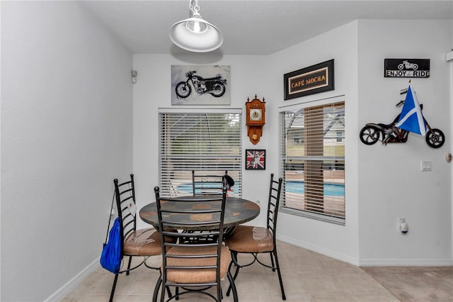 view of tiled dining room