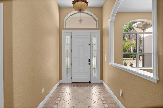 view of tiled foyer