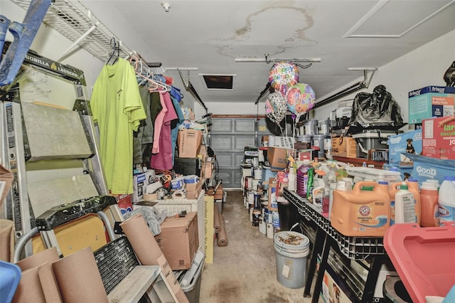 storage featuring a garage