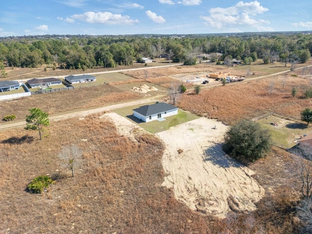 aerial view with a rural view