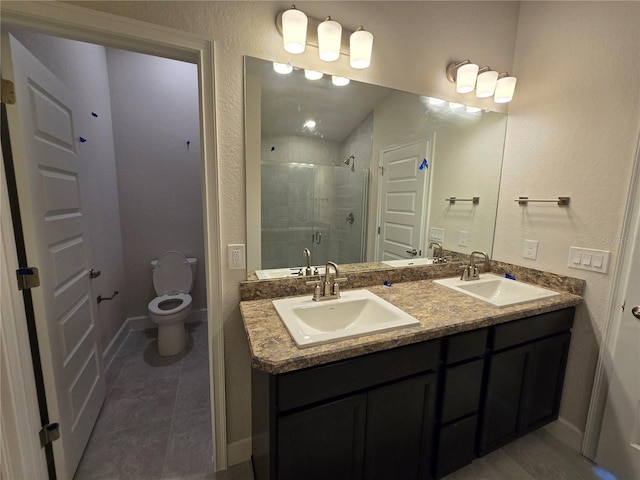 336 W Twisted Oaks Dr, Beverly Hills, FL 34465 - full bathroom featuring a shower stall, double vanity, and tile patterned flooring