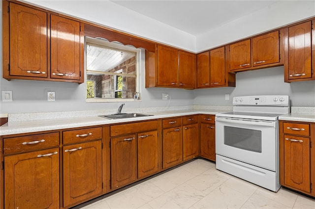 23761 SW Plaza Ct, Dunnellon, FL 34431 - kitchen featuring electric stove and sink