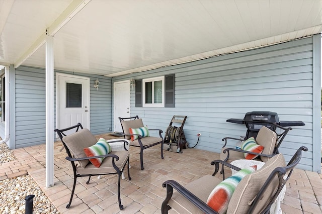 view of patio featuring grilling area