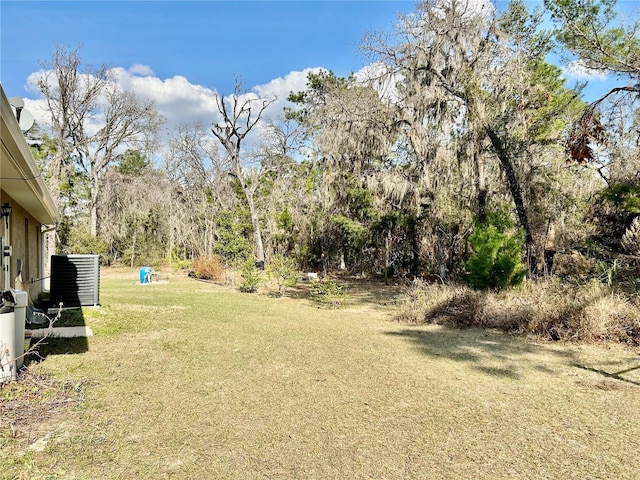 view of yard with central AC