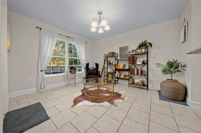 4161 NE 185th Ave, Williston, FL 32696 - living area with a chandelier and light tile patterned floors