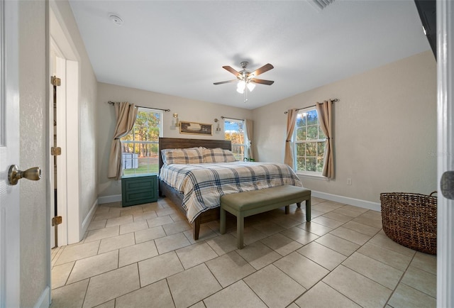 4161 NE 185th Ave, Williston, FL 32696 - tiled bedroom with multiple windows and ceiling fan