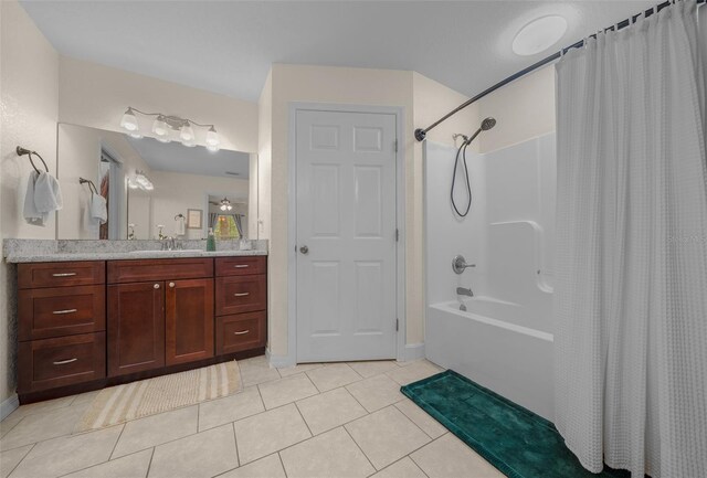 4161 NE 185th Ave, Williston, FL 32696 - bathroom with tile patterned flooring, vanity, and shower / tub combo