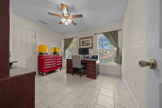 4161 NE 185th Ave, Williston, FL 32696 - office area with light tile patterned flooring and ceiling fan