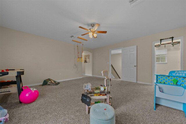 4161 NE 185th Ave, Williston, FL 32696 - recreation room featuring ceiling fan and carpet