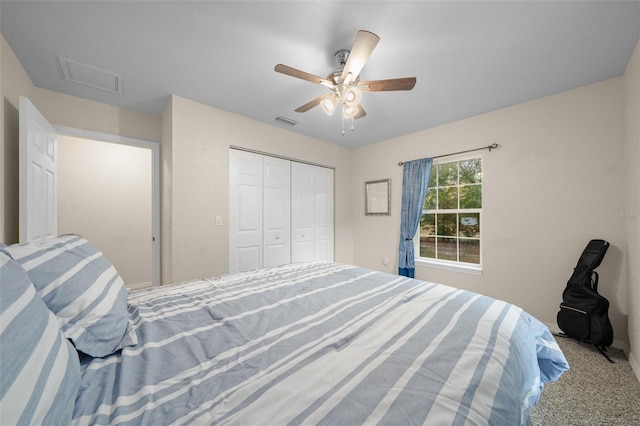 4161 NE 185th Ave, Williston, FL 32696 - carpeted bedroom with a closet and ceiling fan