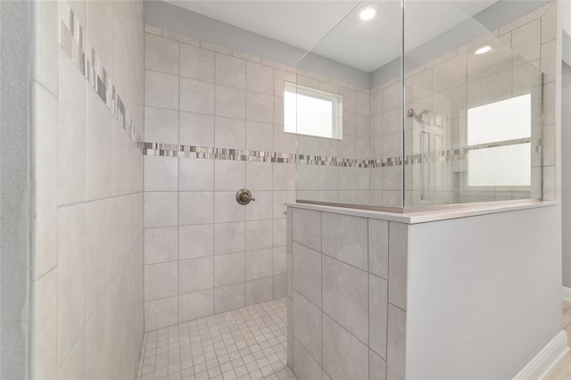 full bathroom featuring walk in shower