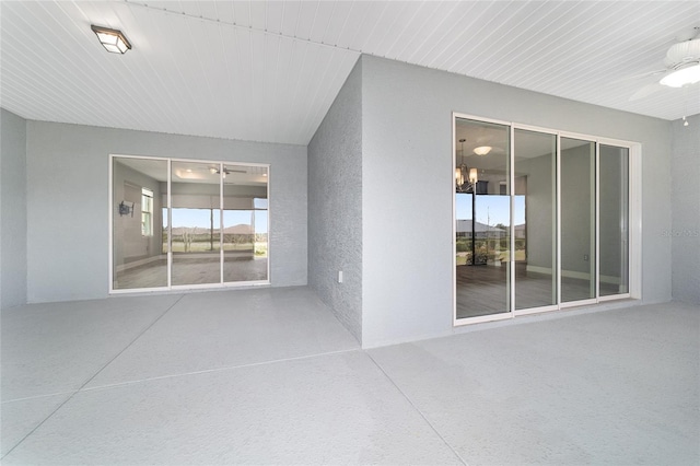 view of patio with a ceiling fan