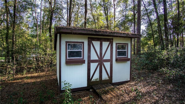 view of shed