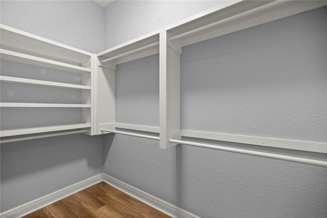 spacious closet featuring hardwood / wood-style flooring